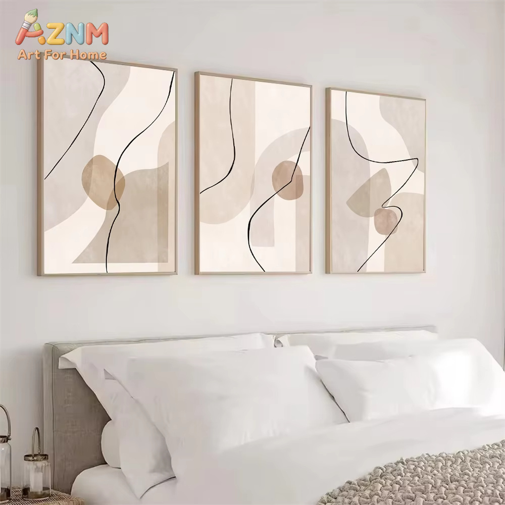 Interior Design Modern - Quadro su tela astratto beige con