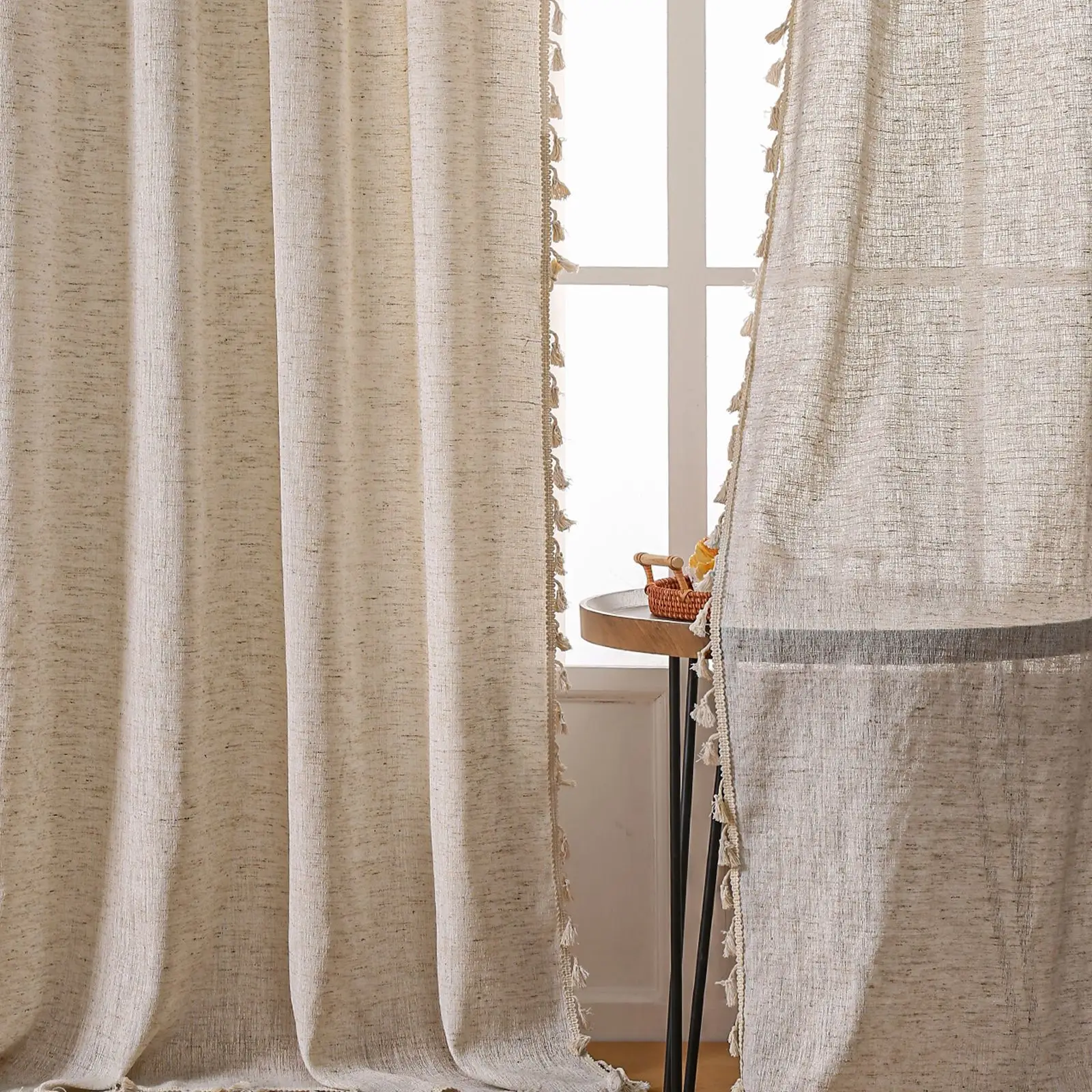 Linen Curtain Eyelet - Tende semi oscuranti in lino Boho