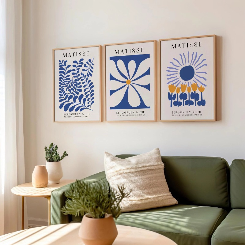 Abstract Canvas Set - Set di 3 stampe blu di