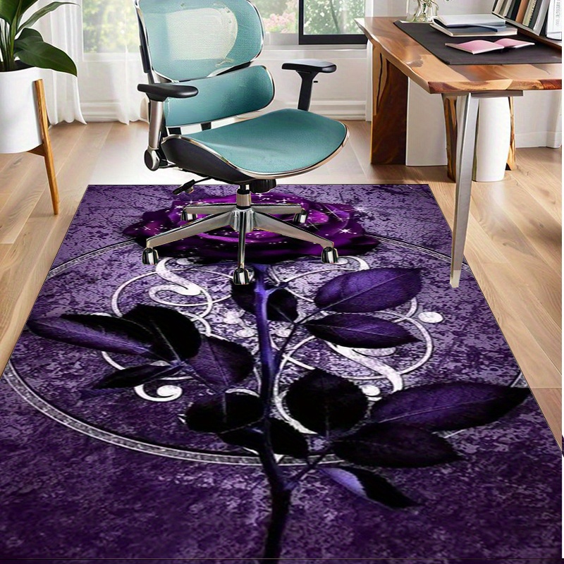 Interior Design Luxury Living Room - Tappeto con foglie viola per un