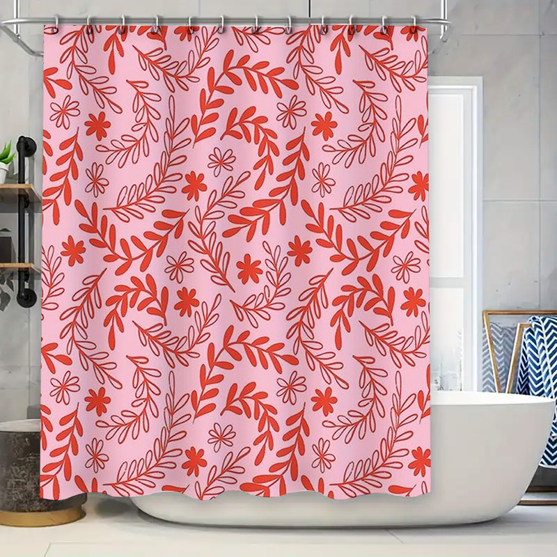 Interior Design Your Home - Tenda da doccia floreale rosa rossa