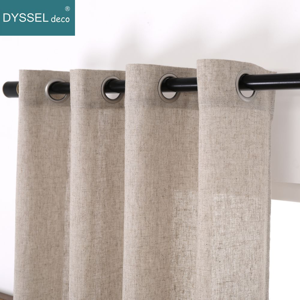 Linen Curtain Eyelet - Solido decorativo per la casa Anti-UV