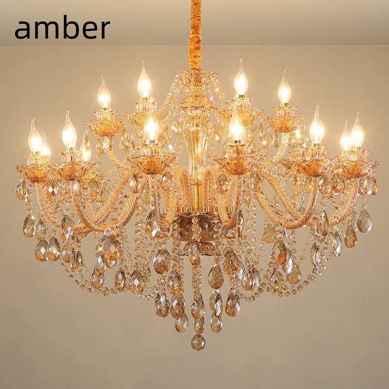 Interior Design Luxury Living Room - Lampadario di Lusso in Cristallo Francese