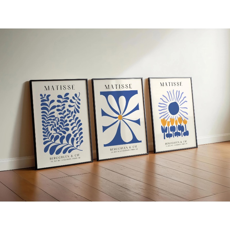 Set di 3 stampe blu di Matisse - Abstract Canvas Set recensione e prezzo