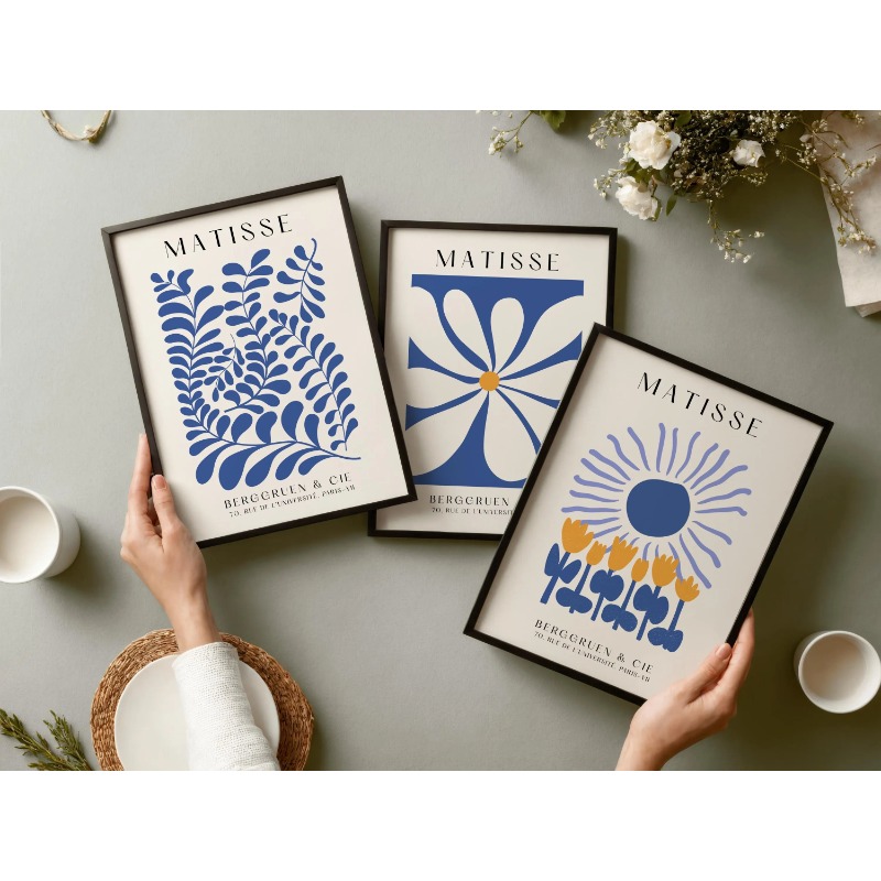 Set di 3 stampe blu di Matisse - Abstract Canvas Set recensione e prezzo
