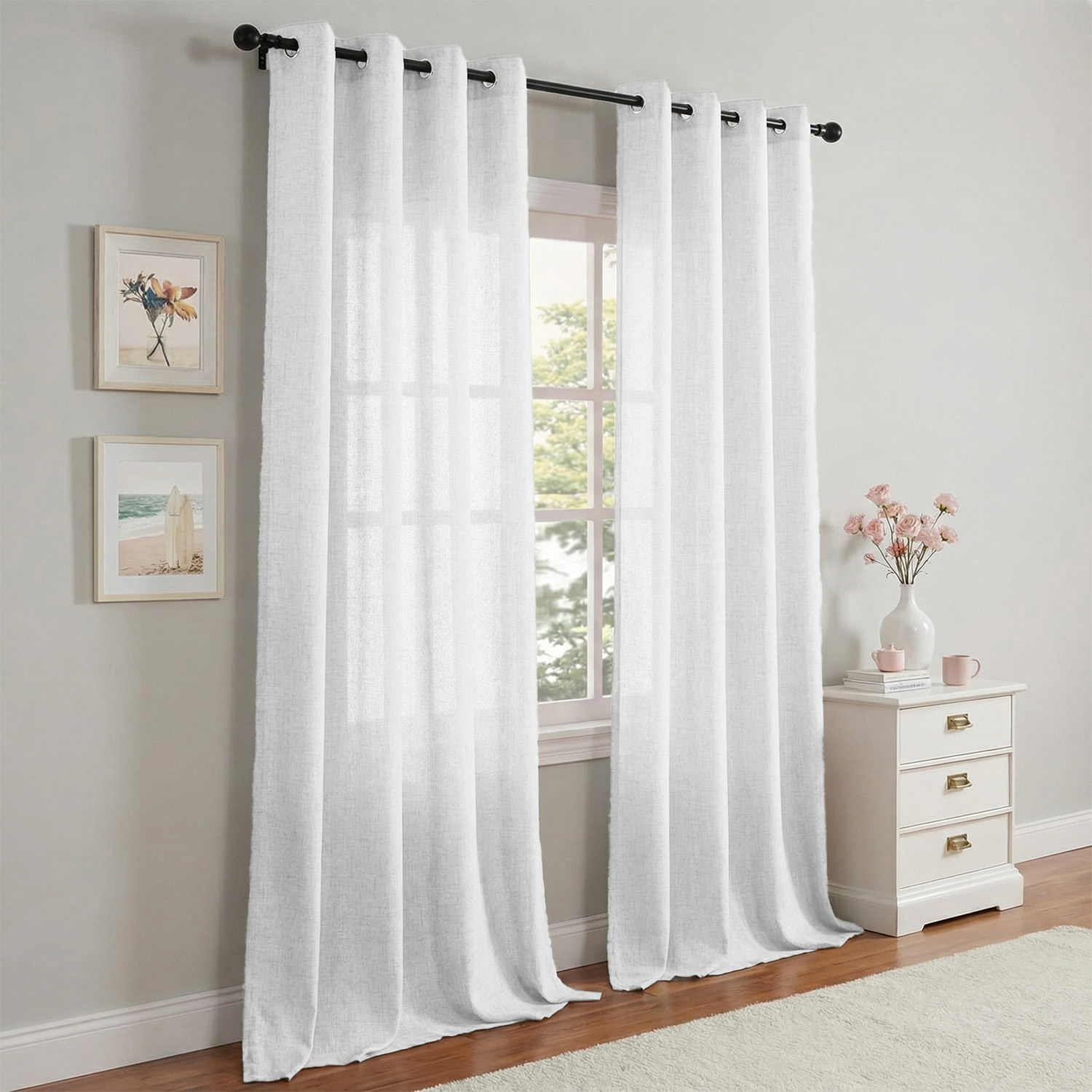 1 Pezzo, Tenda Trasparente in  - Linen Curtain Eyelet recensione e prezzo